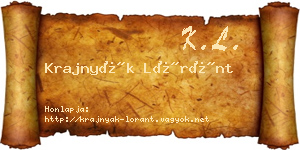 Krajnyák Lóránt névjegykártya
