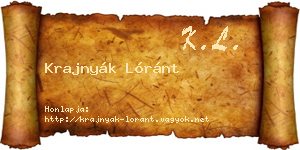 Krajnyák Lóránt névjegykártya